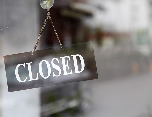 image depicting a closed sign